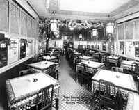 The interior of Yuen Faung Low (John's Place), a Chinese restaurant in Minneapolis (28–30 South Sixth Street), ca. 1915.